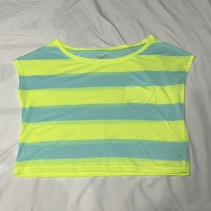 American eagle outfitters neon cropped box top